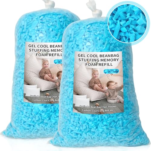 Jecqbor Bean Bag Filler, 10lbs Shredded Memory Foam Filling, Soft Pillow Stuffing Bean Bag Refill Foam for Couch, Cushion, Stuffed Animals, Dog Bed, Arts Crafts - Image 1
