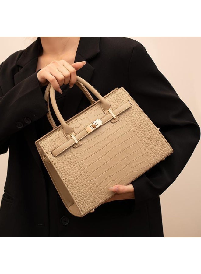 GoldenLike Crocodile Pattern Satchel for Women, 3 Pcs Ladies Elegant Handbag Large Capacity Shoulder Bag Tote Bag with Top-handle Faux Leather Classic Clutch Shoulder Purse for Ladies  - Image 4