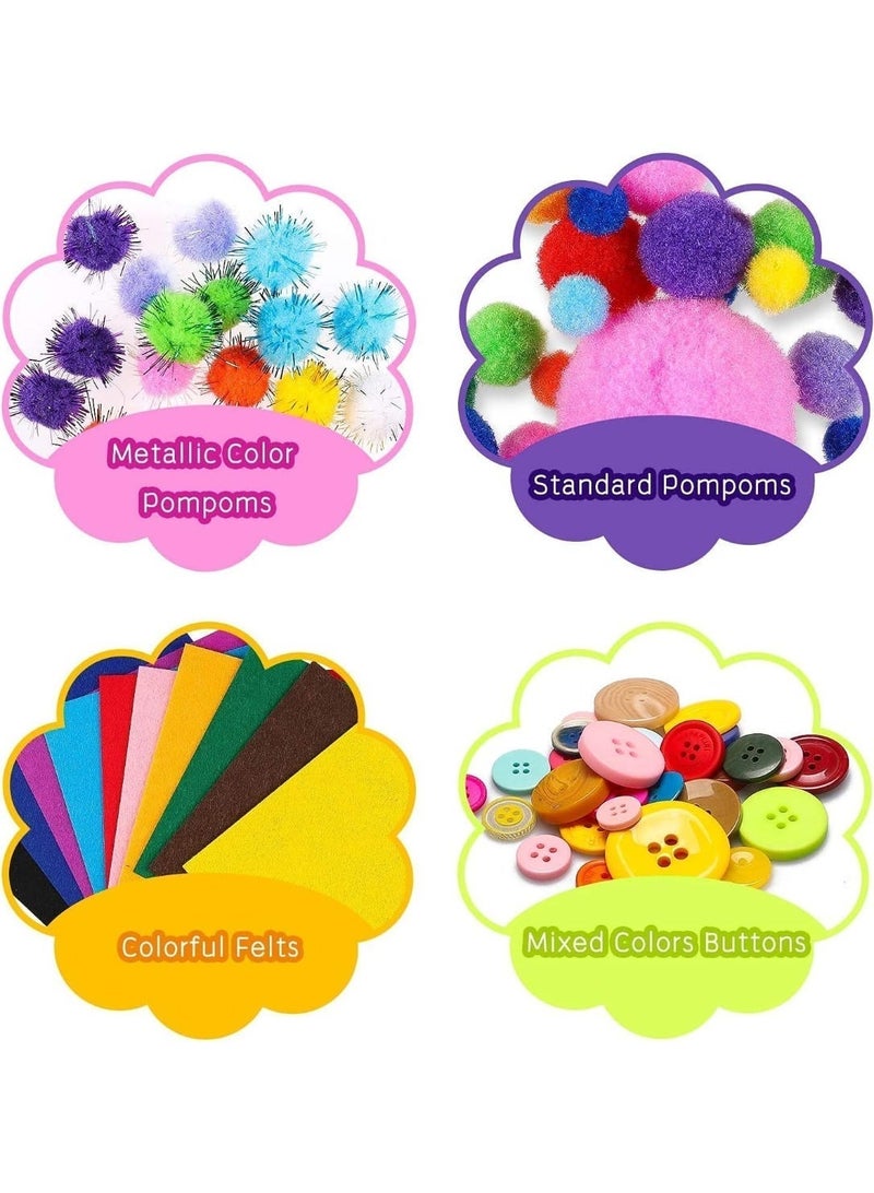 SNAPTRON 1000PCS Kids Arts and Crafts Kit – DIY Craft Supplies Set for Children, Creative Crafting Materials for School & Home Projects - Image 5