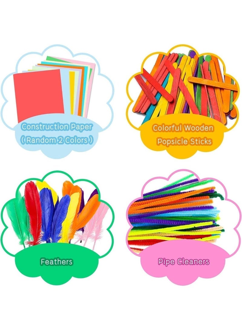 SNAPTRON 1000PCS Kids Arts and Crafts Kit – DIY Craft Supplies Set for Children, Creative Crafting Materials for School & Home Projects - Image 4