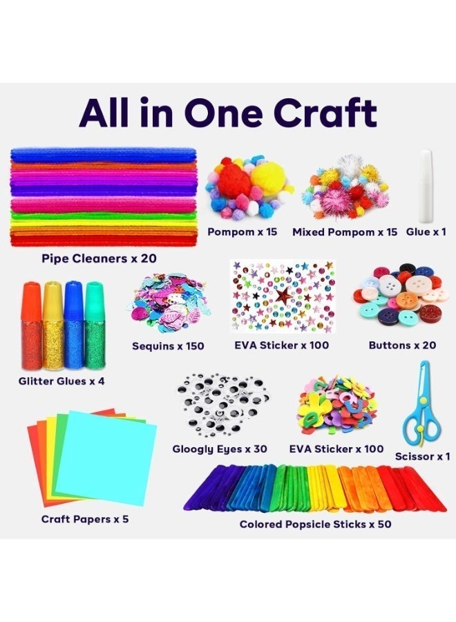 SNAPTRON 1000PCS Kids Arts and Crafts Kit – DIY Craft Supplies Set for Children, Creative Crafting Materials for School & Home Projects - Image 3