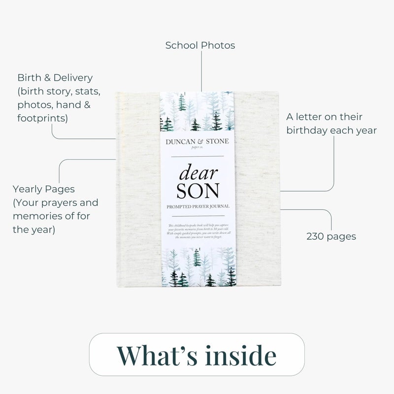 DUNCAN & STONE PAPER CO. كتاب ذكريات الطفل - كتاب ذكريات الطفولة للمعالم - مجلة الأم وأنا مع تلميحات وصور والمزيد - هدايا تذكارية للمولود (كريم، 230 صفحة) - Image 4