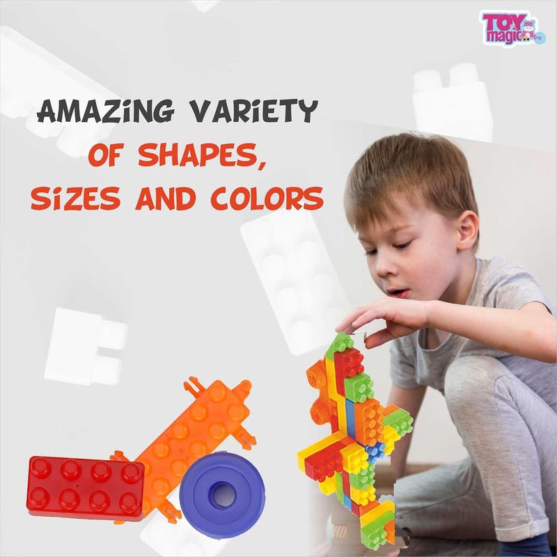 ToyMagic Building Blocks with Wheels for Kids - 480 Pcs STEM Learning Set with Wheels, Colorful Interlocking Blocks for Building Cars, Robots, and More - Safe Non-Toxic Building Toy for Ages 3+ - Image 3