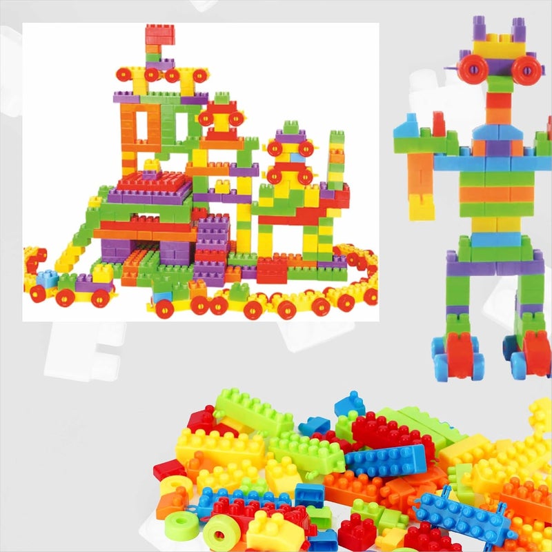 ToyMagic Building Blocks with Wheels for Kids - 480 Pcs STEM Learning Set with Wheels, Colorful Interlocking Blocks for Building Cars, Robots, and More - Safe Non-Toxic Building Toy for Ages 3+ - Image 1