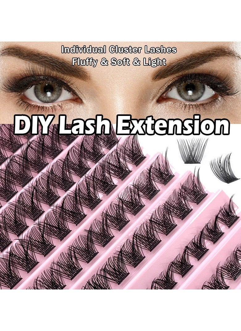 Bond - False Lashes Individual Packs 120 Tufted Lashes DIY Lash Extensions Natural Look Reusable Eyelash Glue Bonding Black Lashes Cluster Lashes 3D Effect Individual False Eyelashes - Image 1