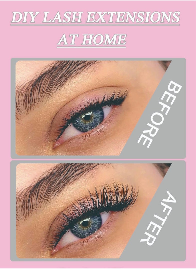 Bond - False Lashes Individual Packs 120 Tufted Lashes DIY Lash Extensions Natural Look Reusable Eyelash Glue Bonding Black Lashes Cluster Lashes 3D Effect Individual False Eyelashes - Image 1