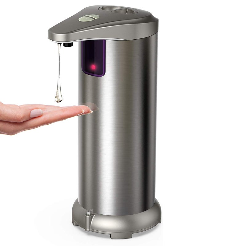 slicillo Infrared Automatic Soap Dispenser Sensor Soap Dispenser Stainless Steel Touchless Soap Dispenser with Waterproof Base for Bathroom Kitchen Hotel