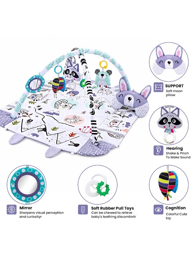 HI-FINE Baby Gym Play Mat, 8-in-1 Tummy Time Mat & Activity Gym, Washable Ball Pit, Infant Play Mat with Detachable Toys for Sensory Exploration and Motor Skill Development - Image 2