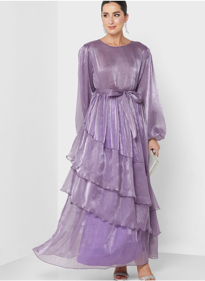 hayas closet - Ruffle Belted Dress - Image 1