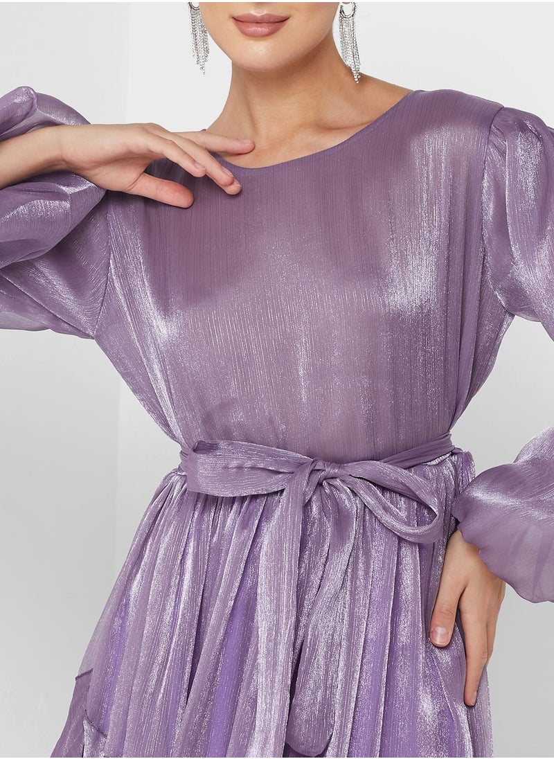 hayas closet - Ruffle Belted Dress - Image 1