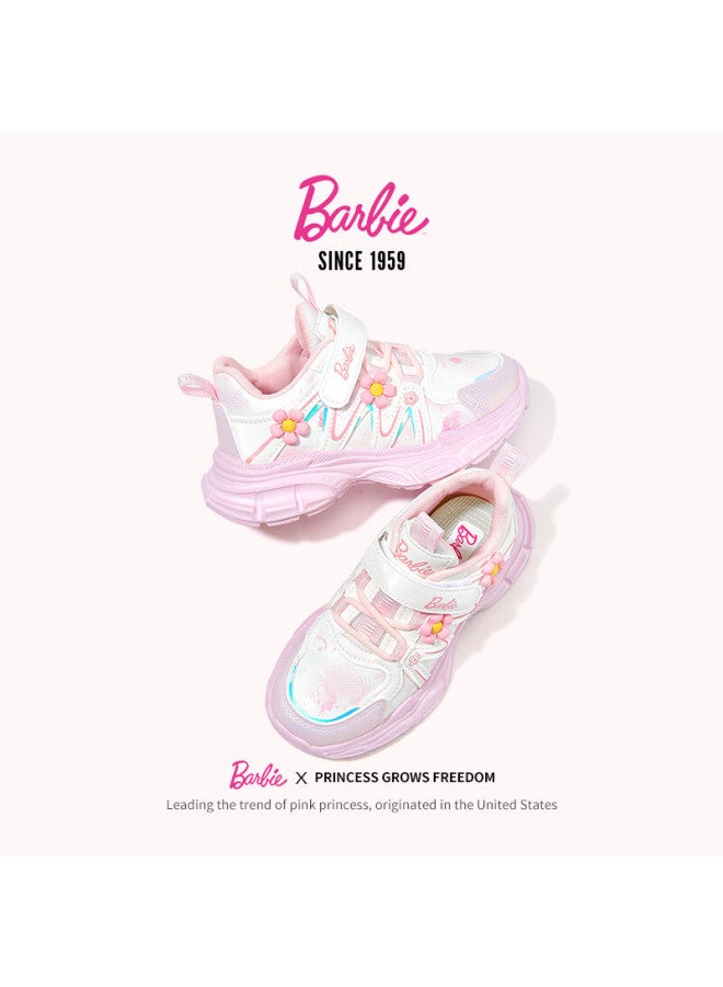 Barbie Children's Cotton Shoes, Girls' Fleece-lined Shoes, Elementary School Students' Running Shoes, Kids' Winter Sports Casual Shoes Da6937 Pink 30 - Image 2