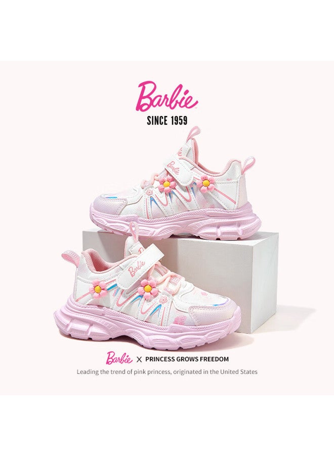 Barbie Children's Cotton Shoes, Girls' Fleece-lined Shoes, Elementary School Students' Running Shoes, Kids' Winter Sports Casual Shoes Da6937 Pink 30 - Image 3