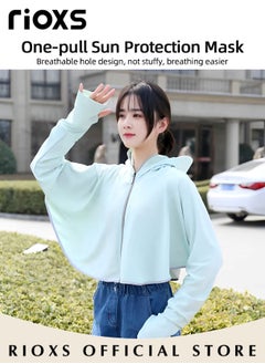 RIOXS Women's Upf 50+ Uv Sun Protection Ice Silk Clothing Long Sleeve Breathable Shirts Lightweight Hoodie Zip Up Outdoor Jacket Coat  - Image 4