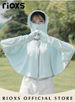 RIOXS Women's Upf 50+ Uv Sun Protection Ice Silk Clothing Long Sleeve Breathable Shirts Lightweight Hoodie Zip Up Outdoor Jacket Coat  - Image 3