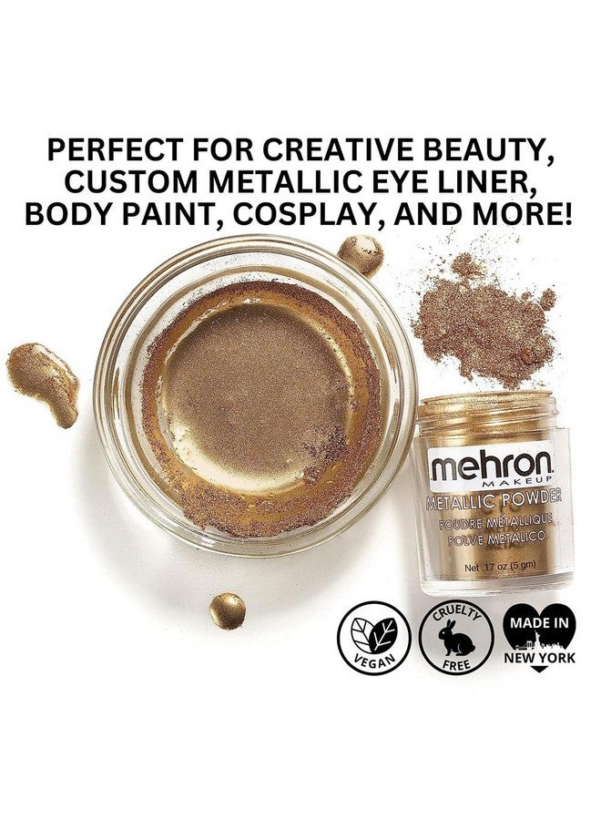 ميهرون بودرة ميتاليك من ميهرون ميك أب (0.17 أونصة) مع سائل خلط (1 أونصة) (ذهبي) - Image 3