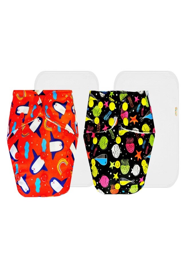 حفاضات دمبلدو القماشية الممتازة مع حشوة قطنية (عبوة من قطعتين) | ناعمة ولطيفة | وسادة ماصة بست طبقات | مناسبة للسفر | للاستخدام طوال اليوم | من 3 أشهر إلى 3 سنوات | للجنسين - Image 1