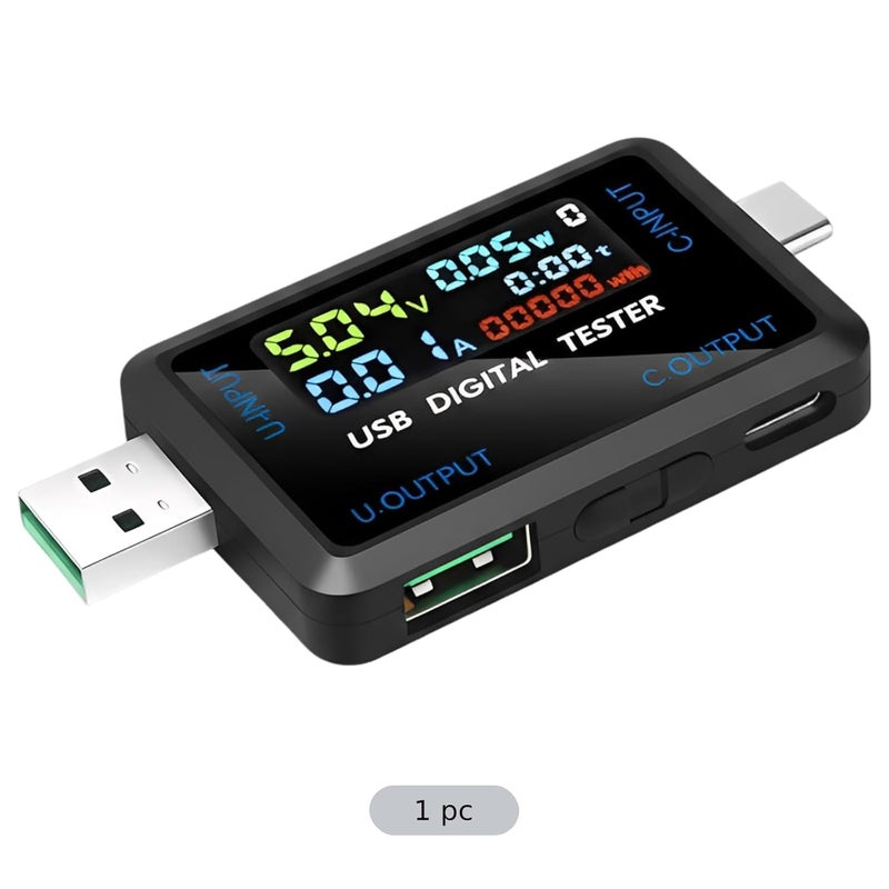 Digital Power Meter, Color Display 240W Power Monitor, Dc 4.5-36V, 0-8A, Voltage Current Capacity Tester with USB & Type-C Ports, Lightweight - Image 4