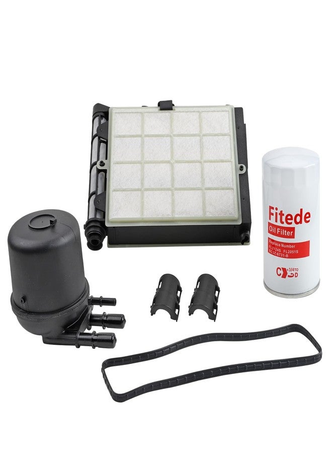 Fitede 6.7L Powerstroke Fuel Filter Element FD4625 and Oil Filter FL2124S Fits for 2017-2023 Ford F250 F350 F450 F550 Super Duty 6.7L V8 Diesel Engine Replaces# FD-4624 FD-4625 FL2051S - Image 1