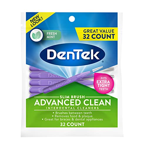 DenTek Slim Brush Advanced Clean Interdental Cleaners, Extra Tight, 32 Count - Image 1
