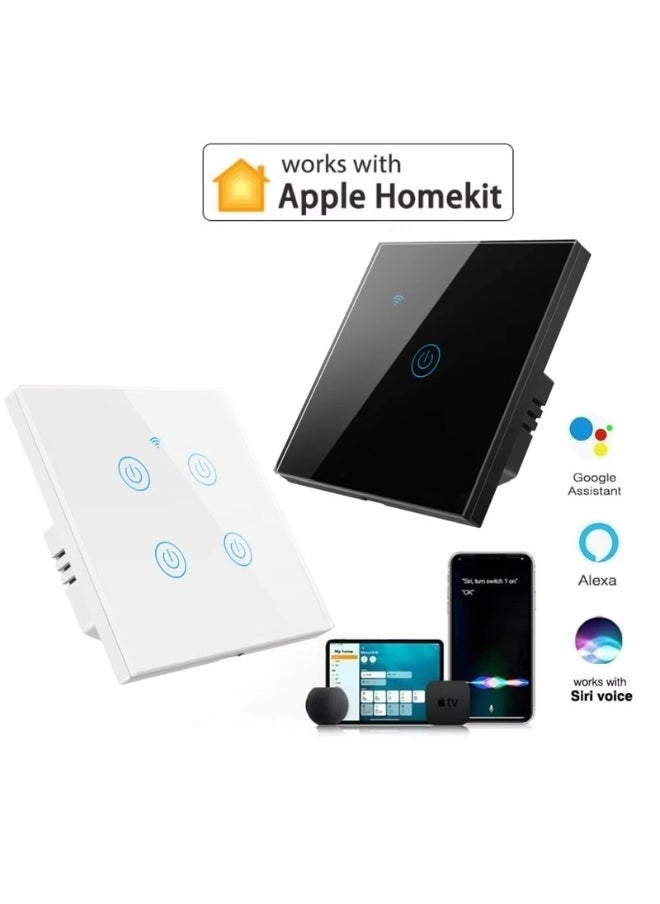 Dooge Smart Wi-Fi Light Switch Compatible with HomeKit Voice Control Directly by Siri Alexa Google Assistant 1 Gang Black  - Image 4