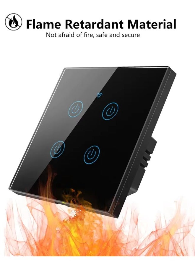 Dooge Smart Wi-Fi Light Switch Compatible with HomeKit Voice Control Directly by Siri Alexa Google Assistant 1 Gang Black  - Image 3