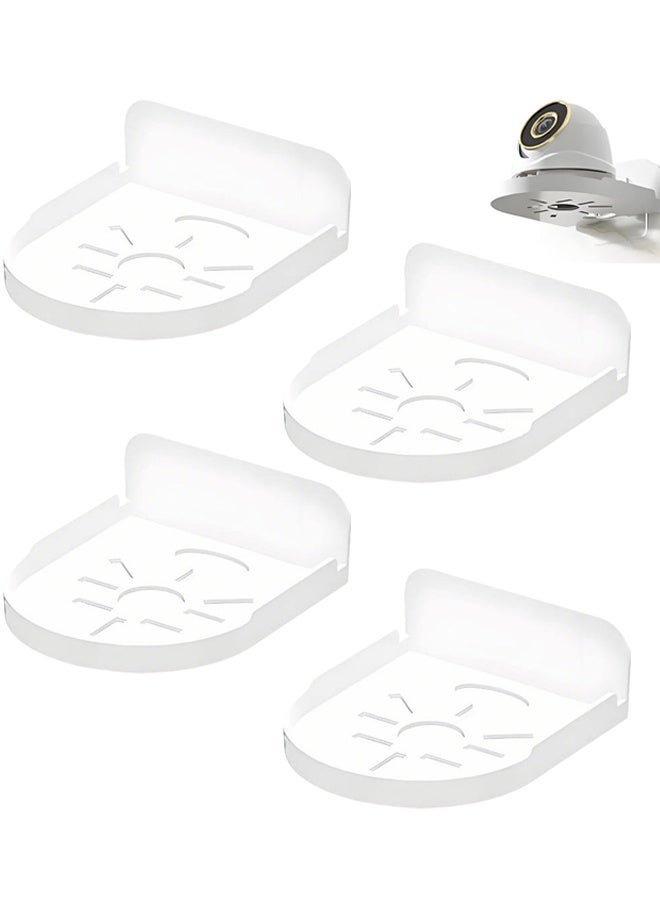 4 Pack Wall Mount Bracket for Security Camera,Acrylic No Drill Small Floating Wall Shelves（White） - Image 1