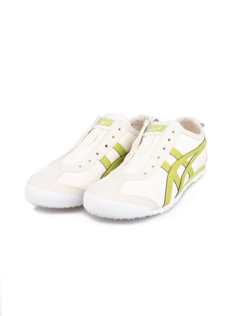Onitsuka Tiger Men and Women MEXICO 66 Slip-On Canvas Casual Colorblock Sneakers Shoes Beige/Light Green - Image 3