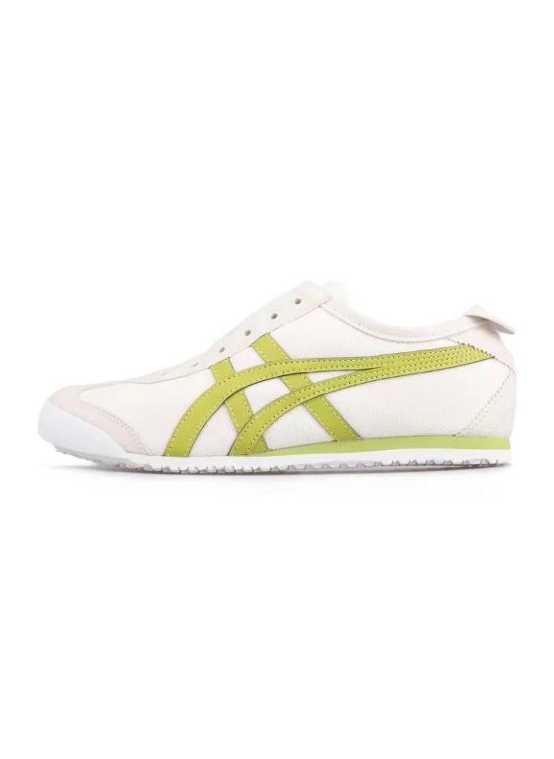 Onitsuka Tiger Men and Women MEXICO 66 Slip-On Canvas Casual Colorblock Sneakers Shoes Beige/Light Green - Image 2