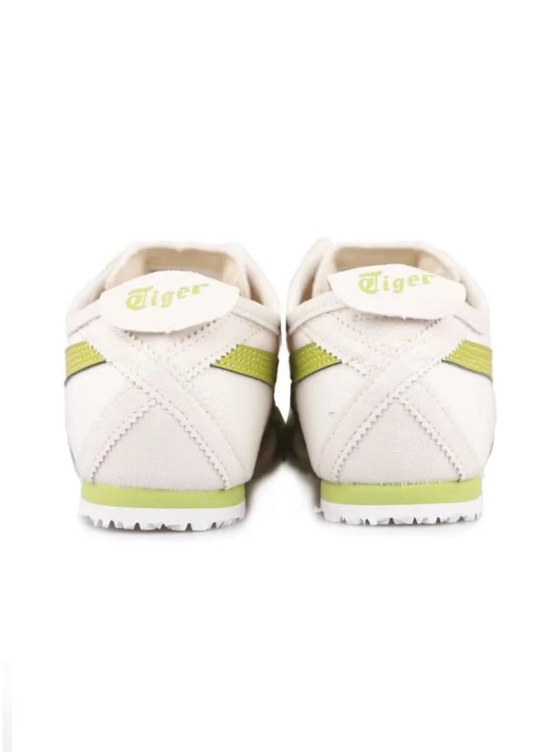 Onitsuka Tiger Men and Women MEXICO 66 Slip-On Canvas Casual Colorblock Sneakers Shoes Beige/Light Green - Image 4