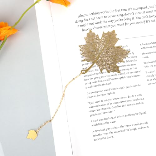 OFIFO® 4 Pcs Metal Bookmarks with Chain, Golden Floral Cutout, Vintage Page Markers for Books, Journals, Notebooks, Ideal Gift for Book Lovers, Students, Office Staff - Image 5