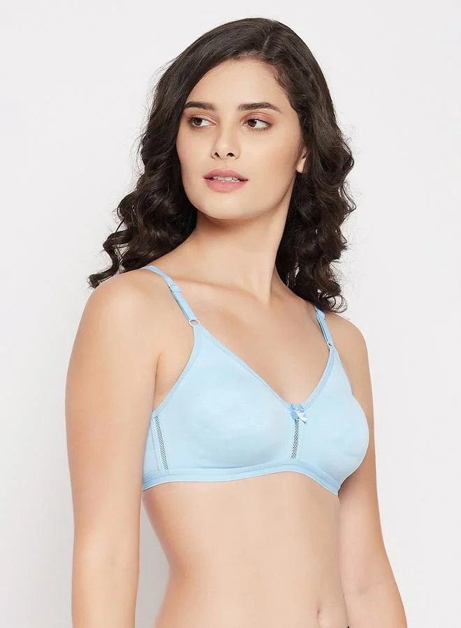 Clovia  Blue Non-Padded Non-Wired Full Coverage Bra for Women | Best Price UAE