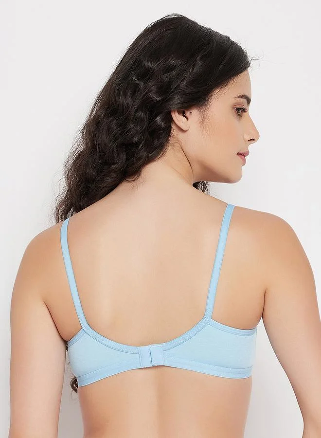 Clovia  Blue Non-Padded Non-Wired Full Coverage Bra for Women | Best Price UAE