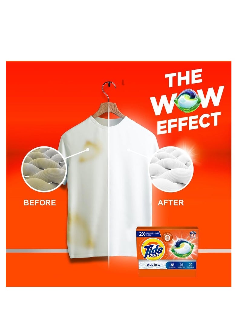 Tide Tide Original All-in-1 Pods, 15 Count Laundry Detergent Pods (Pack of 4), 60 pods  - Image 2