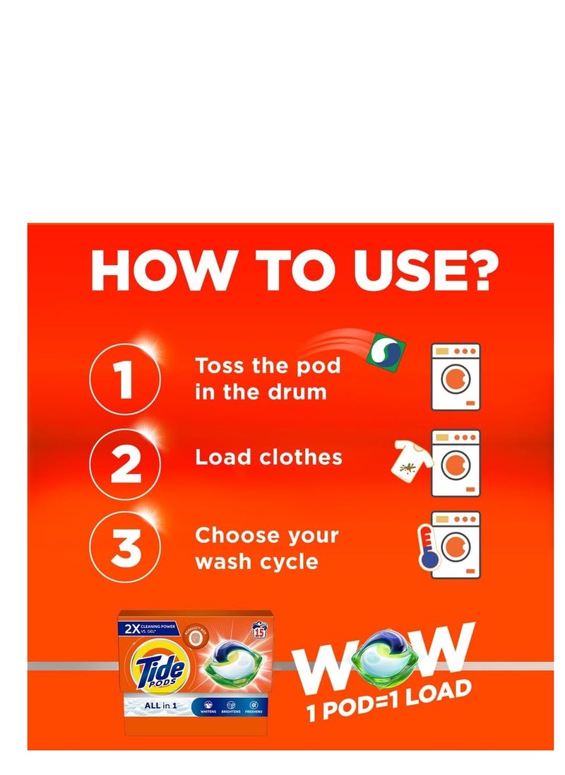 Tide Tide Original All-in-1 Pods, 15 Count Laundry Detergent Pods (Pack of 4), 60 pods  - Image 4