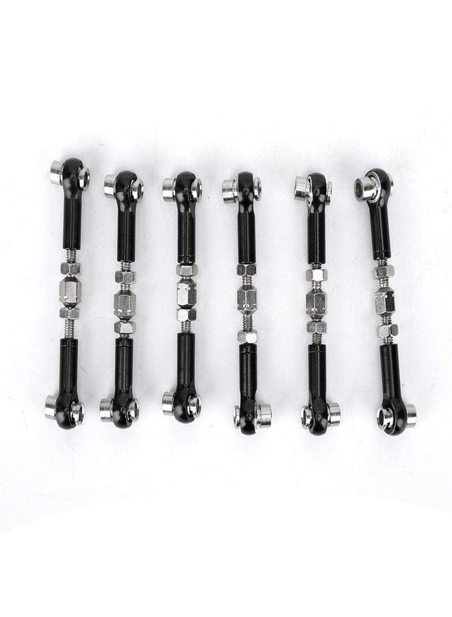 Dilwe 6PCS RC Adjustable Servo Links Tie Rod Set Fit for HSP/Redcat ZD Racing/Hpi/LRP/Wltoys, 1/12 & 1/10 Drift Car Truck (Black) - Image 1