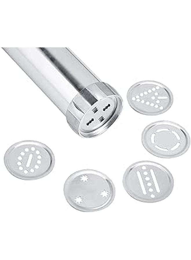 Stainless Steel Cookie Press Kit with 20 Molds for Homemade Biscuits and Cake Decorating - Image 1
