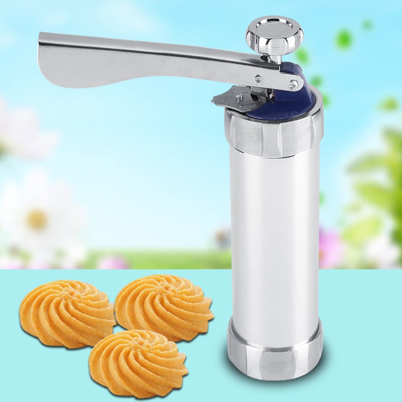 Stainless Steel Cookie Press Kit with 20 Molds for Homemade Biscuits and Cake Decorating - Image 5