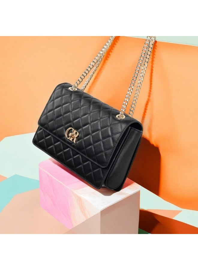 Crocodile Women's Day Genuine Leather Quilted Chain Shoulder Bag Luxury Crossbody Underarm Bag Gift - Image 1