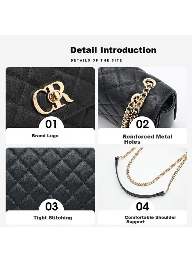 Crocodile Women's Day Genuine Leather Quilted Chain Shoulder Bag Luxury Crossbody Underarm Bag Gift - Image 3