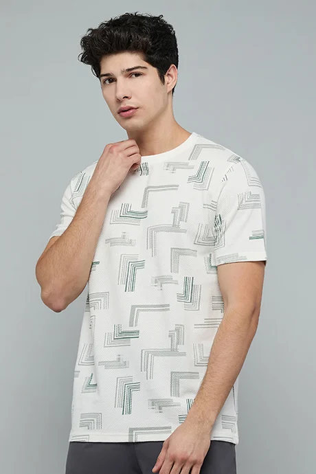 R&B Printed T-Shirt with Crew Neck and Short Sleeves