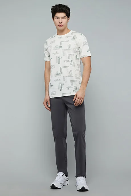R&B Printed T-Shirt with Crew Neck and Short Sleeves