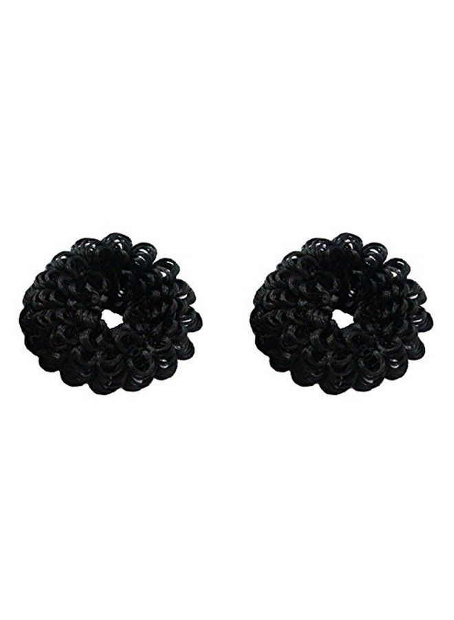 FOK Set Of 2 Black Color Stylish Hair Rubber Bands For Women/Girls - Image 3