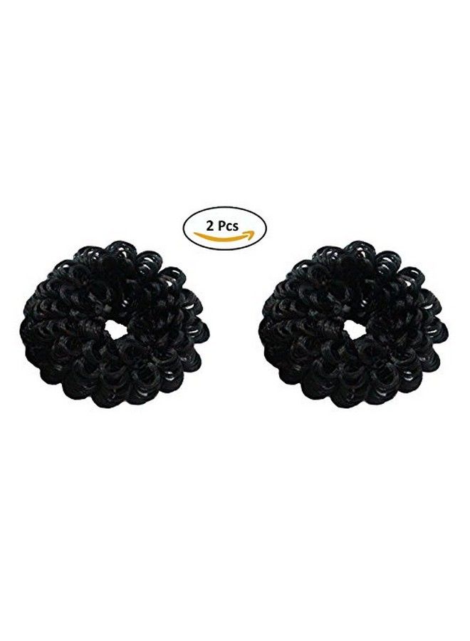 FOK Set Of 2 Black Color Stylish Hair Rubber Bands For Women/Girls - Image 2