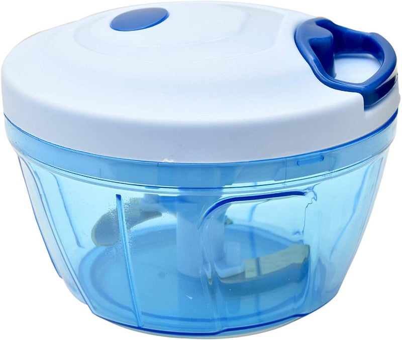 Hanumex Plastic Handy Dori Chopper 450 ml with 3 Stainless Steel Blades, Manual Vegetable & Fruit Chopper, Multi-Color - Image 1