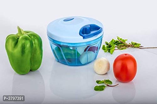 Hanumex Plastic Handy Dori Chopper 450 ml with 3 Stainless Steel Blades, Manual Vegetable & Fruit Chopper, Multi-Color - Image 3