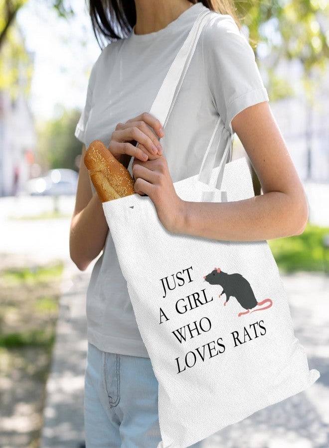 VICBOU Cute Rat Gifts for Women Girls Animal Lovers Rat Decor Stuff Merch Friendship Birthday Christmas Funny Humorous Canvas Tote Bag Reusable Grocery Bags Canvas Beach Tote for Gym Shopping - Image 5