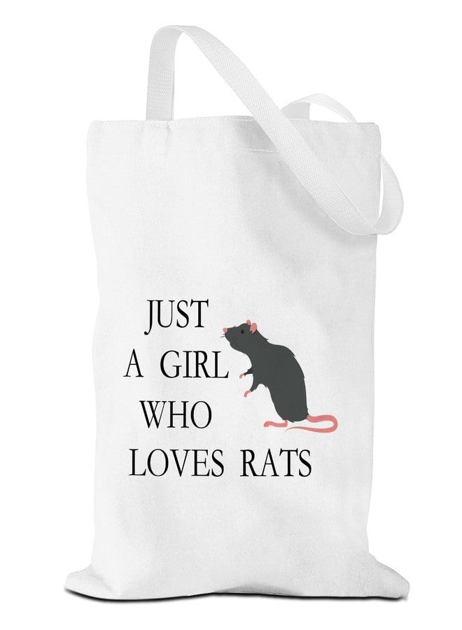 VICBOU Cute Rat Gifts for Women Girls Animal Lovers Rat Decor Stuff Merch Friendship Birthday Christmas Funny Humorous Canvas Tote Bag Reusable Grocery Bags Canvas Beach Tote for Gym Shopping - Image 1