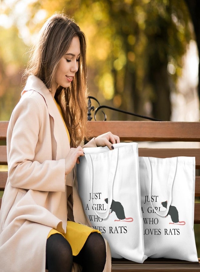 VICBOU Cute Rat Gifts for Women Girls Animal Lovers Rat Decor Stuff Merch Friendship Birthday Christmas Funny Humorous Canvas Tote Bag Reusable Grocery Bags Canvas Beach Tote for Gym Shopping - Image 4