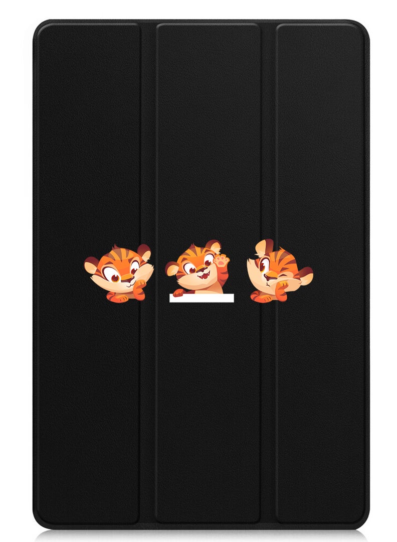 Theodor Protective Flip Case For Apple iPad mini 7th Generation (A17 Pro 2024 / Mini 6 2021 6th Generation) With Trifold Stand Auto Wake Sleep Shockproof Cover Cute tiger expressions - Image 1