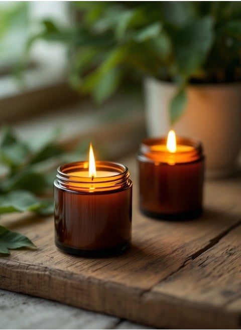 Breeze & Ripplez™2 Pcs Relaxing Aromatherapy Jar Candle Smokeless with Natural Soy Wax Various Fragrances Jar Candles for Bath Yoga Sleep Festival Wedding Party Gifts Camomile and Lavender Scented